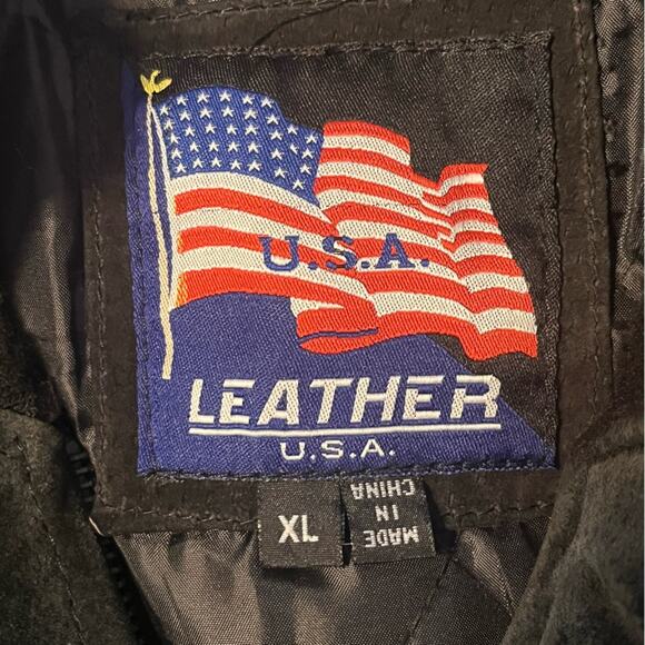 Vintage Black Suede Bomber Jacket Mens XL Streetwear Biker Fall Winter Classic - Picture 8 of 11